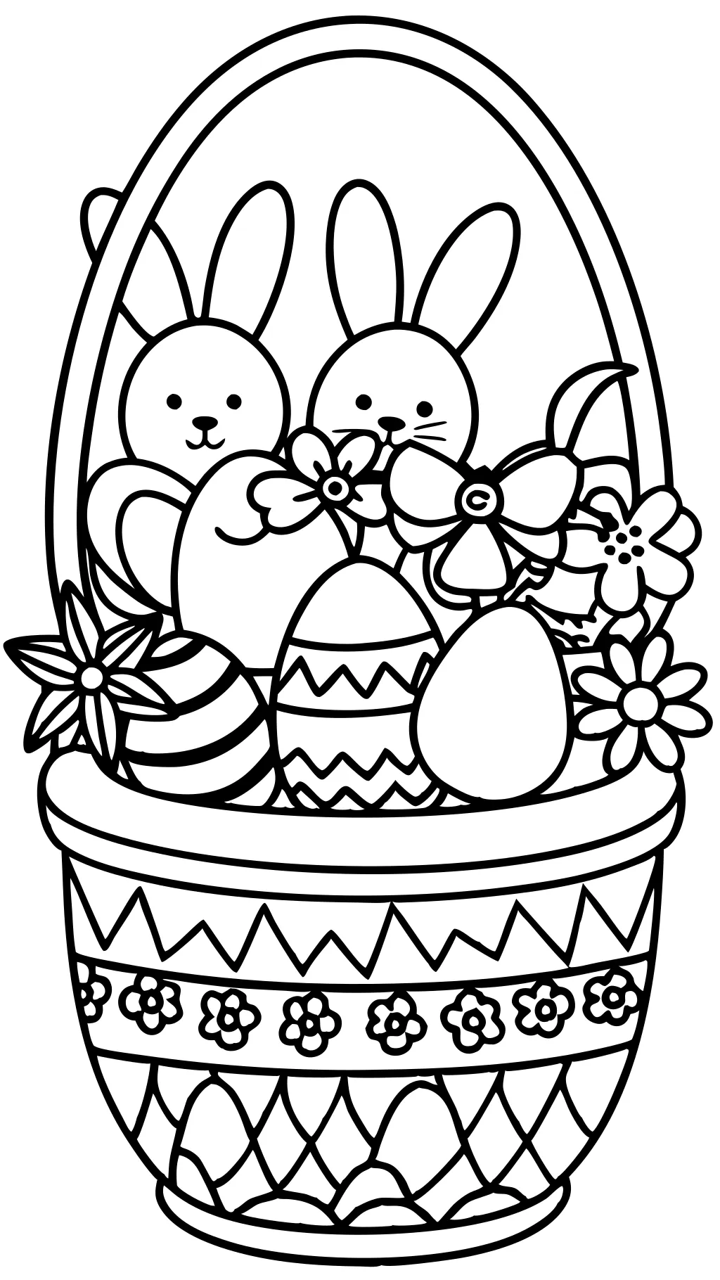 Páginas para colorear de canastas de Pascua